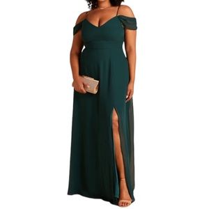 NWOT Birdy Grey Devin Convertible Chiffon Dress in Emerald Green